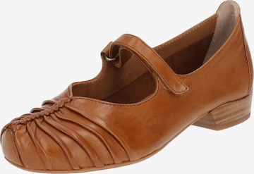 Everybody Ballet Flats with Strap in Brown: front