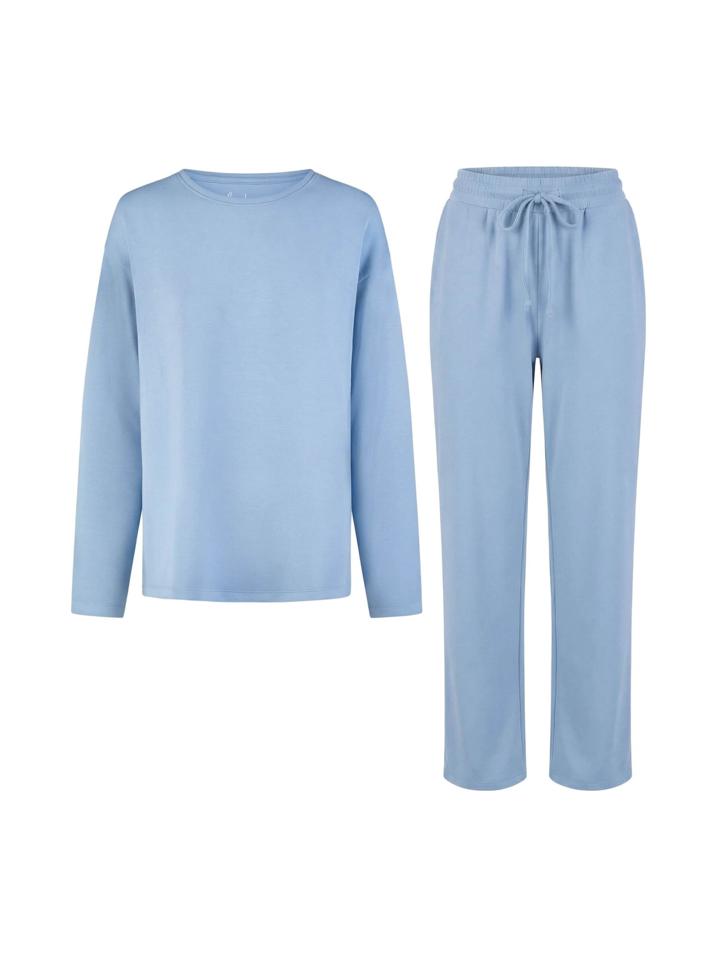 By Louise Pajama 'by Louise Women's Homewear Loungewear Long Soft & Comfortable Light Blue' in Blue: front