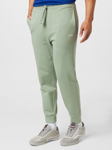 HUGO Red Tapered Trousers 'Dayote' in Green: front