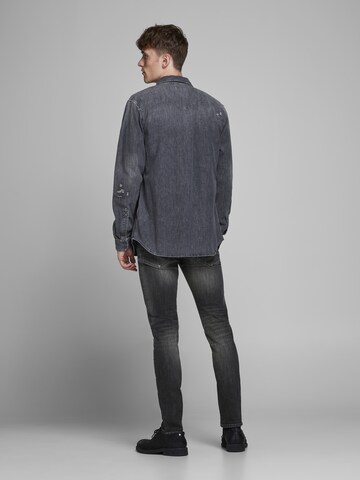 Coupe slim Jean 'Glenn' JACK & JONES en noir