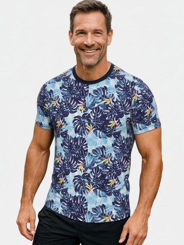 Line One Functioneel shirt 'Line One Rundhals T-Shirt mit Print' in Blauw