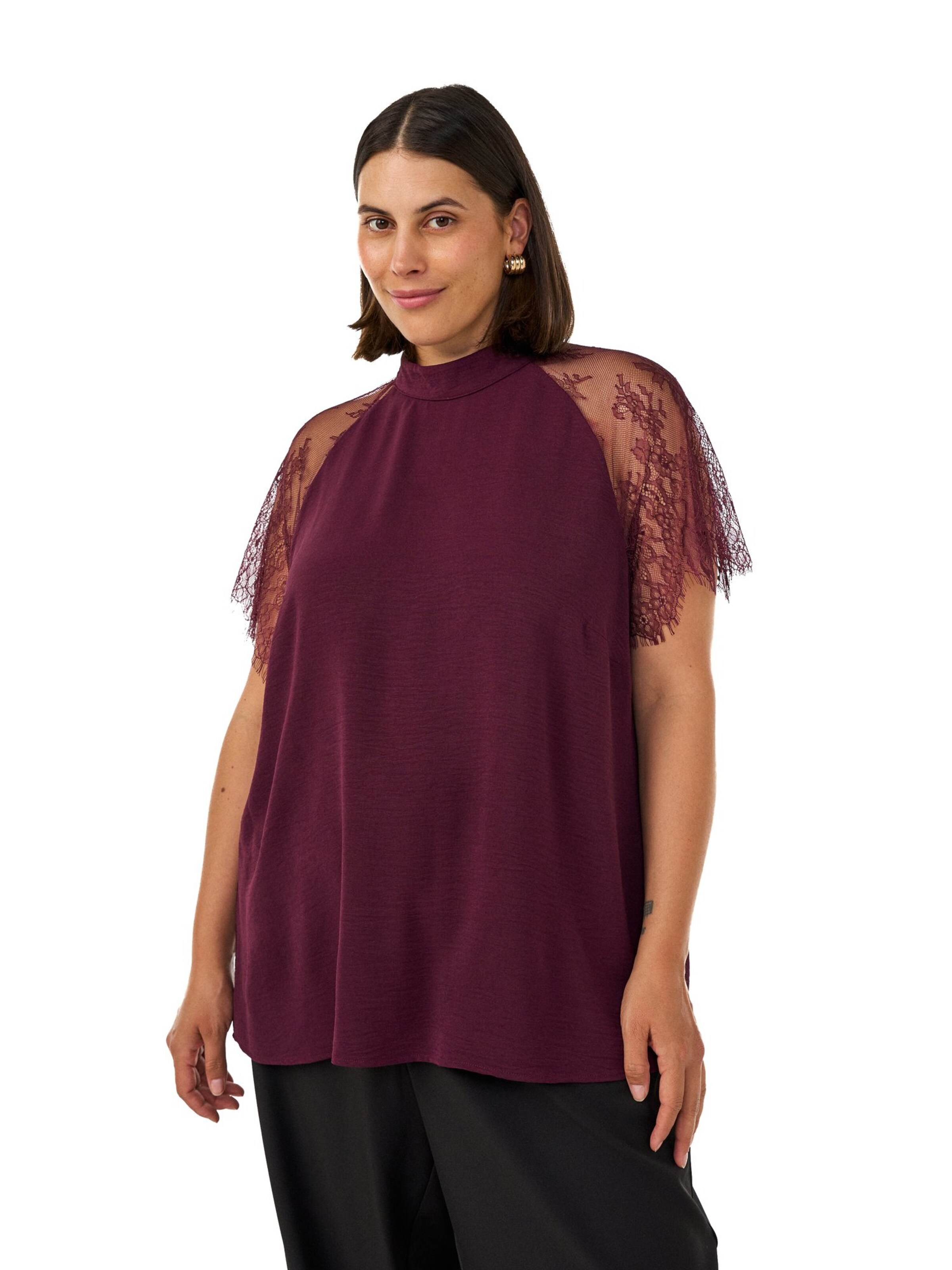 Camicia da donna 'MGUDRUN' di Zizzi in rosso: frontale