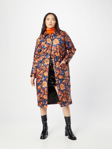 Monki Between-Seasons Coat in Orange