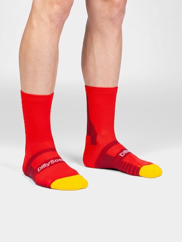 DillySocks Sportsocken in Rot: Vorderseite