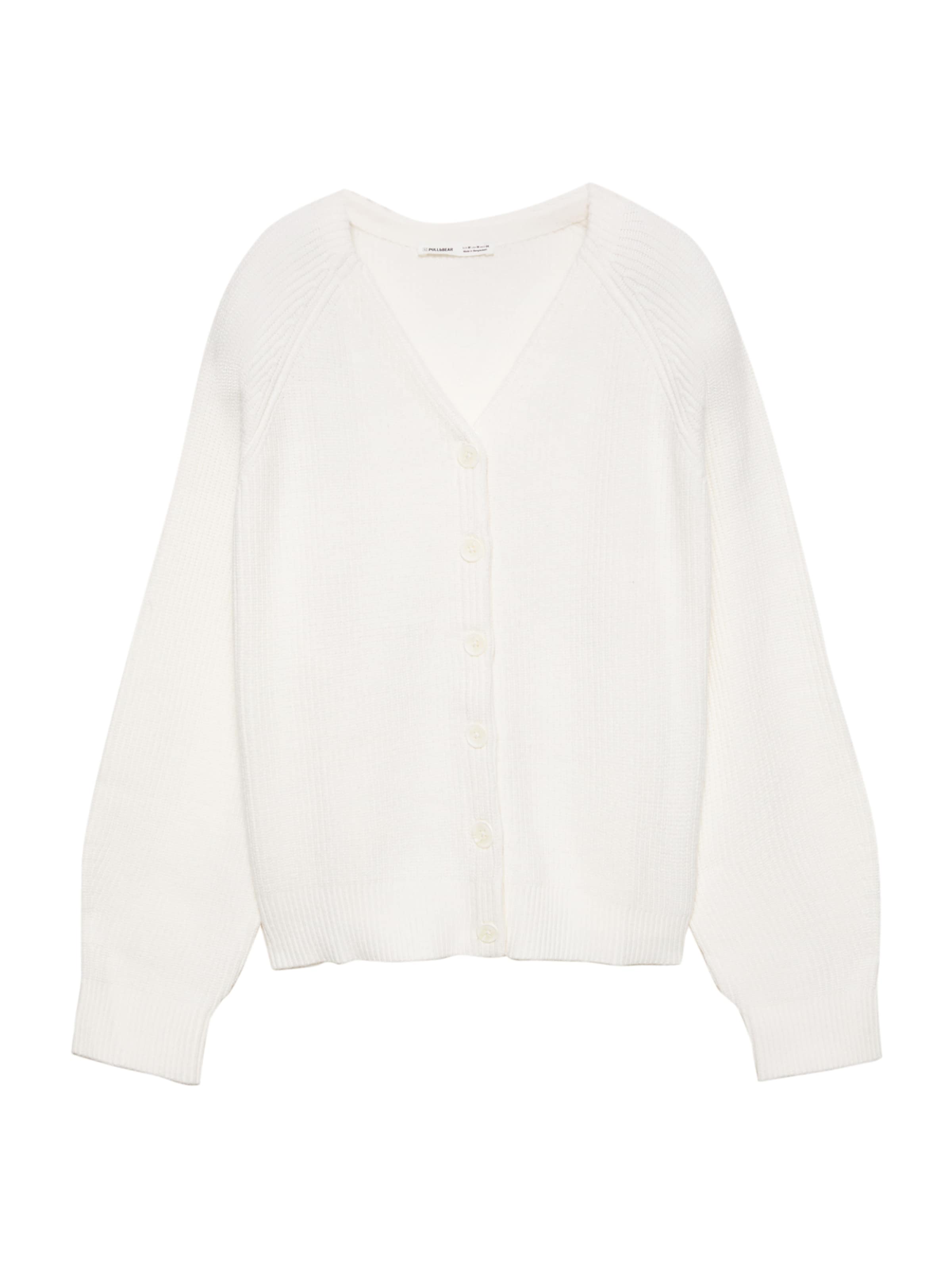 Pull&Bear Knit Cardigan in Beige: front