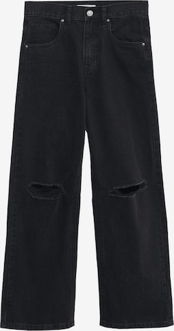 MANGO KIDS Wide leg Jeans in Black: front