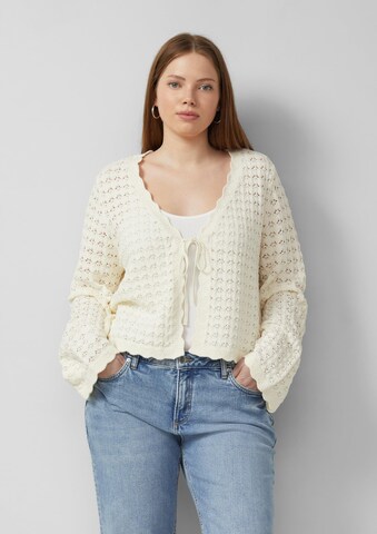 QS Knit cardigan in Beige: front