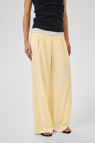 My Essential Wardrobe Wide leg Bandplooibroek 'MWZoe' in Geel