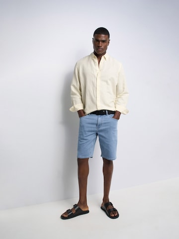 Salsa Jeans Loosefit Shorts Regular in Blau: Vorderseite