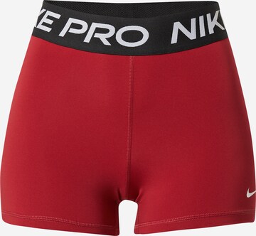 NIKE Športové nohavice 'Pro' - Červená: predná strana