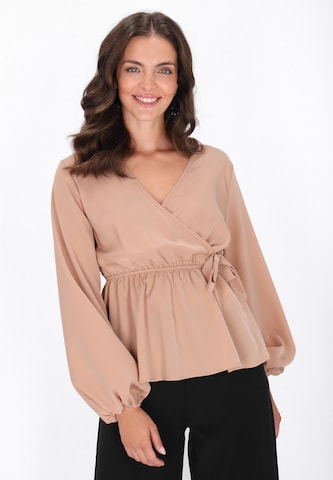 Chemisier usha BLACK LABEL en beige : devant