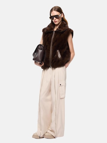 PINKO Bodywarmer 'PINKO GLOSSINIA GILET ASPEN ASPETTO VISONE GILET' in Bruin