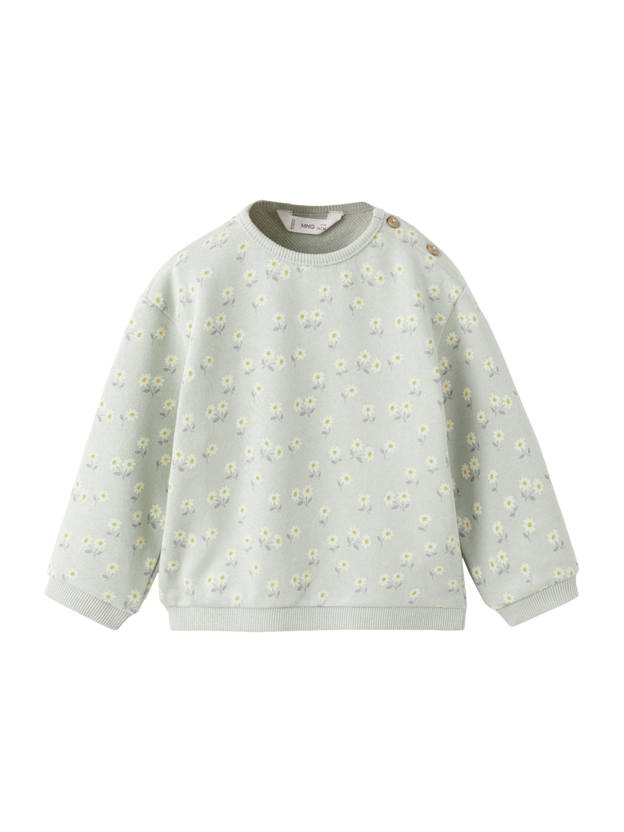 MANGO KIDS Sweatshirt 'FLOR' in Green: front