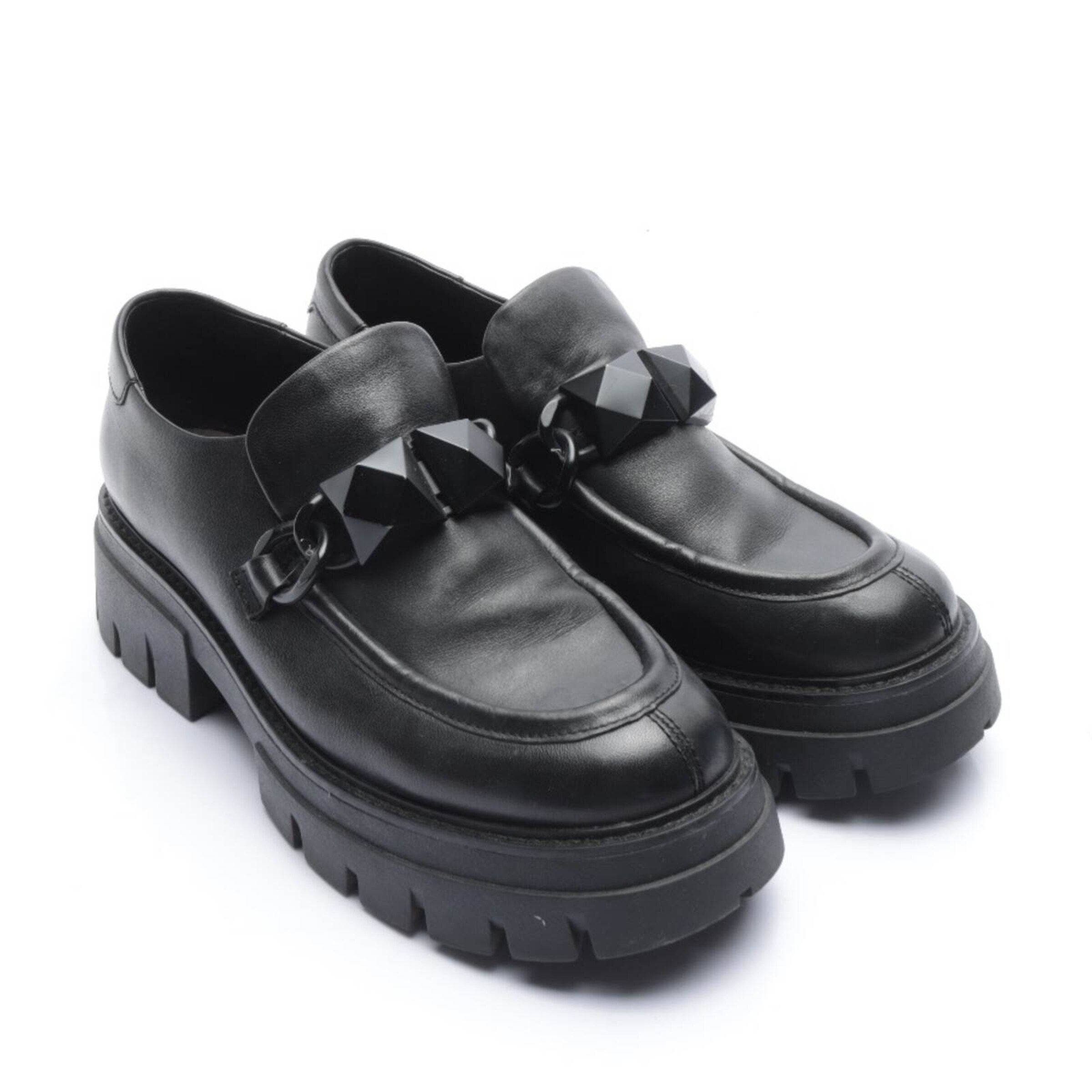 ASH Flats & Loafers in 39 in Black: front