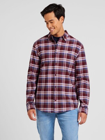 Tommy Jeans Regular fit Overhemd in Lila: voorkant