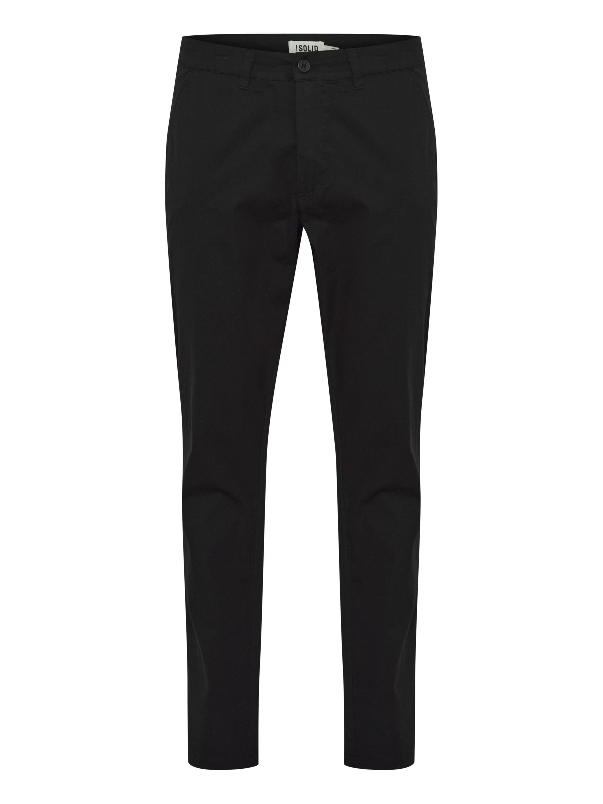 !Solid Chino ' Joe ' in Zwart: voorkant