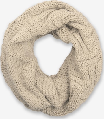 styleBREAKER Schlauchschal 'Strick Loop mit Gitter und Rippenmuster' in Beige: Vorderseite
