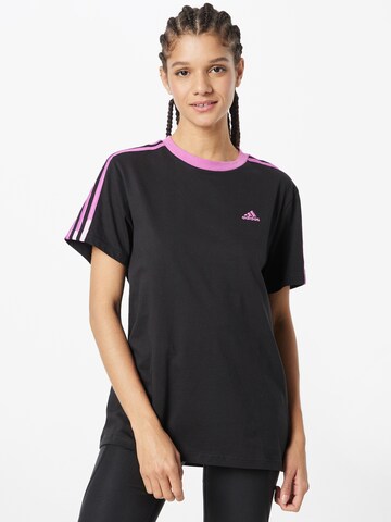 ADIDAS SPORTSWEAR Функциональная футболка 'Essentials 3-Stripes' в Черный: спереди