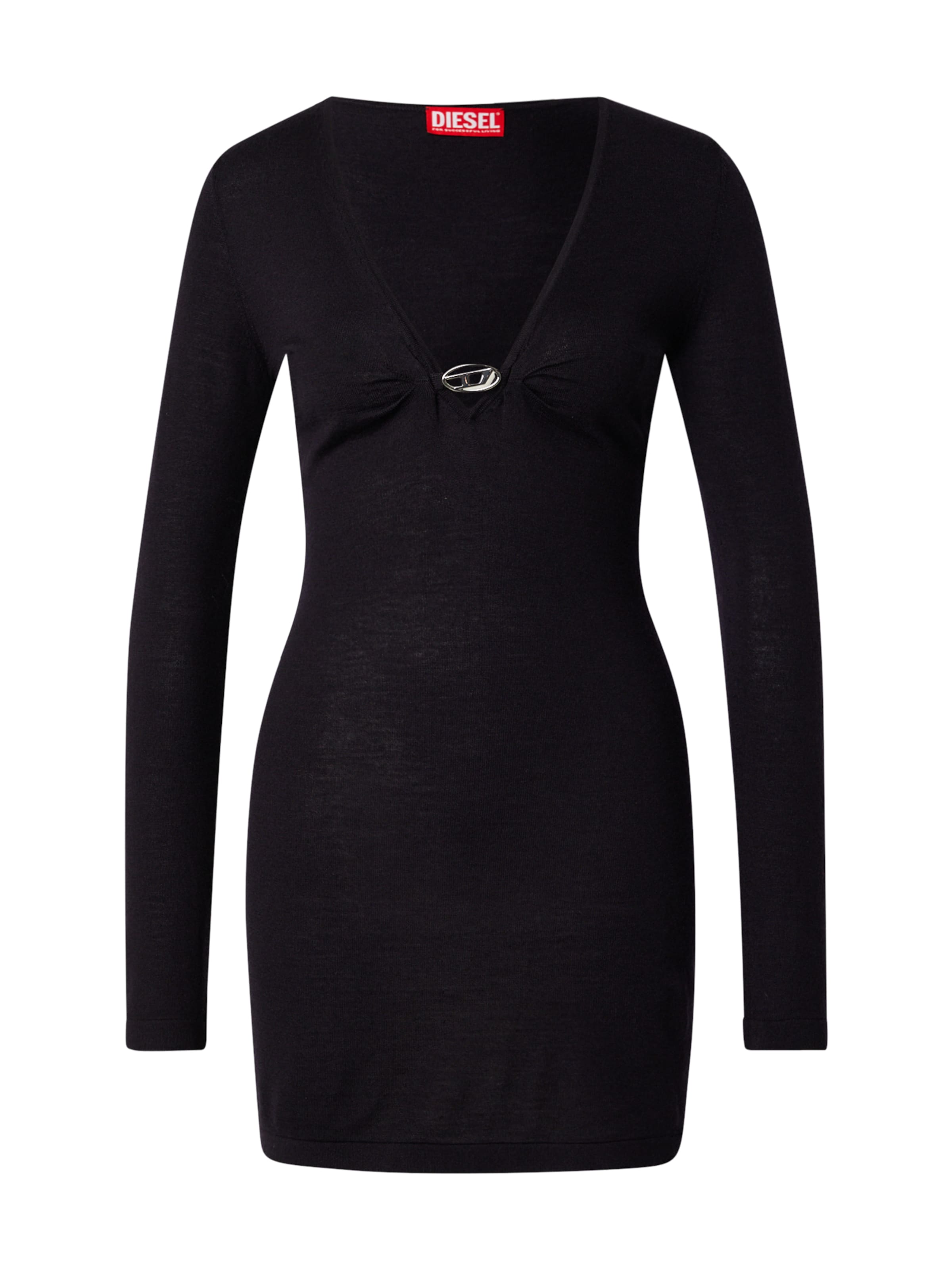 juoda DIESEL Megzta suknelė 'M-PLACKY': priekis