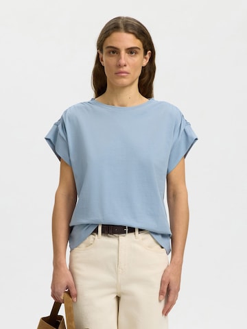 SELECTED - Camiseta en azul: frente