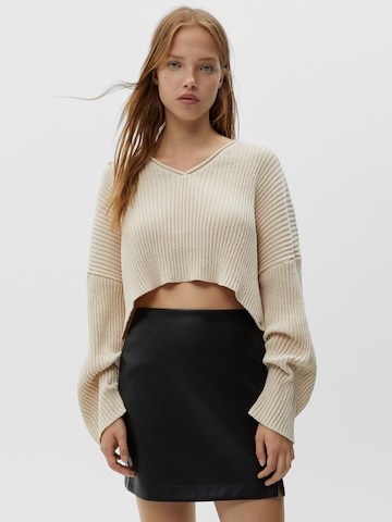 Pull&Bear Trui in Beige: voorkant