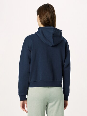 ADIDAS SPORTSWEAR Athletic Zip-Up Hoodie 'Essentials Pinstripe Block Fleece Loose Fit' in Blue