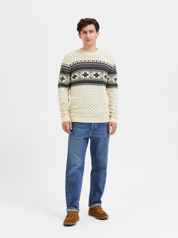 SELECTED HOMME Sweater 'Claus' in White