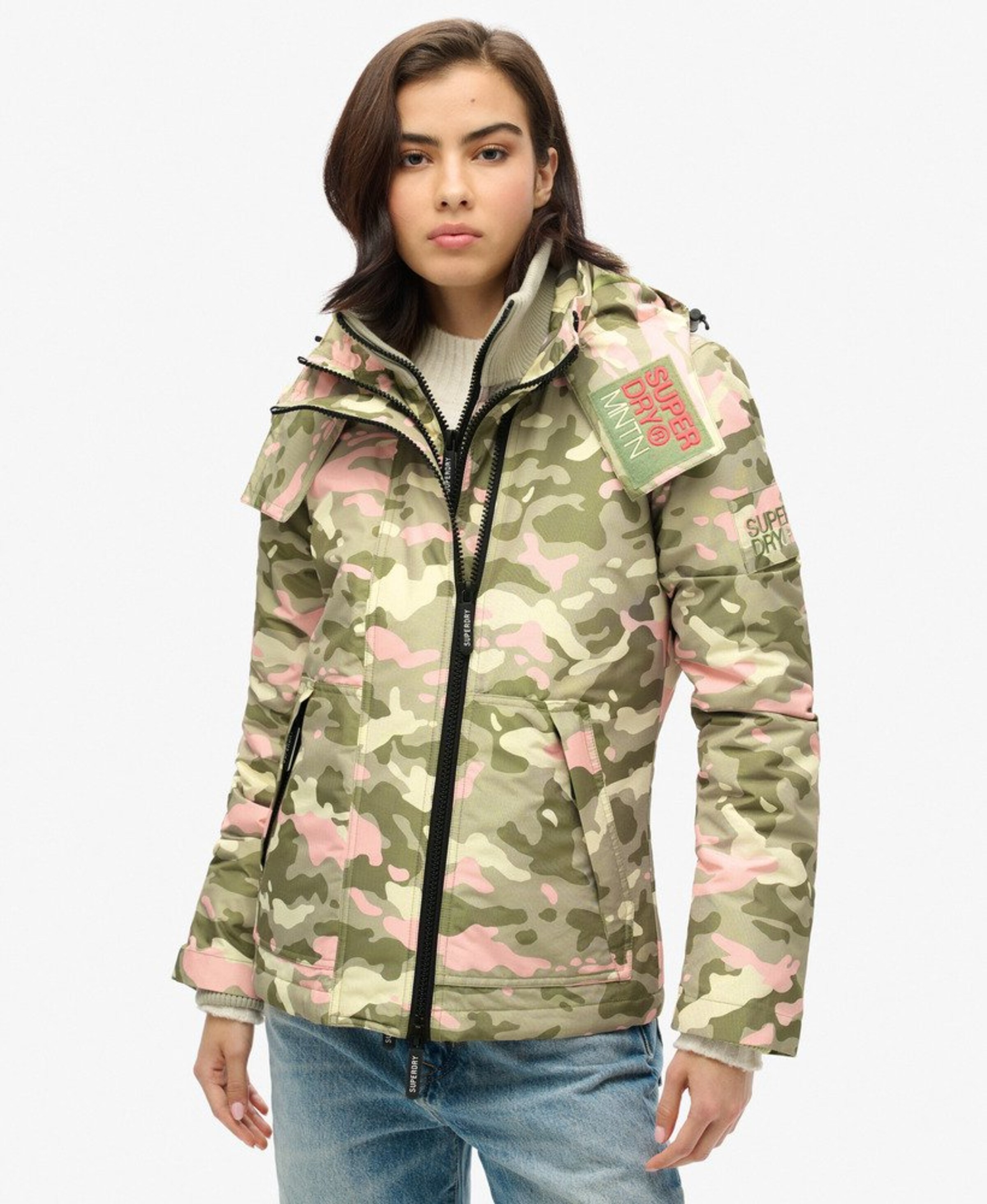 Veste d’hiver Superdry en rose : devant