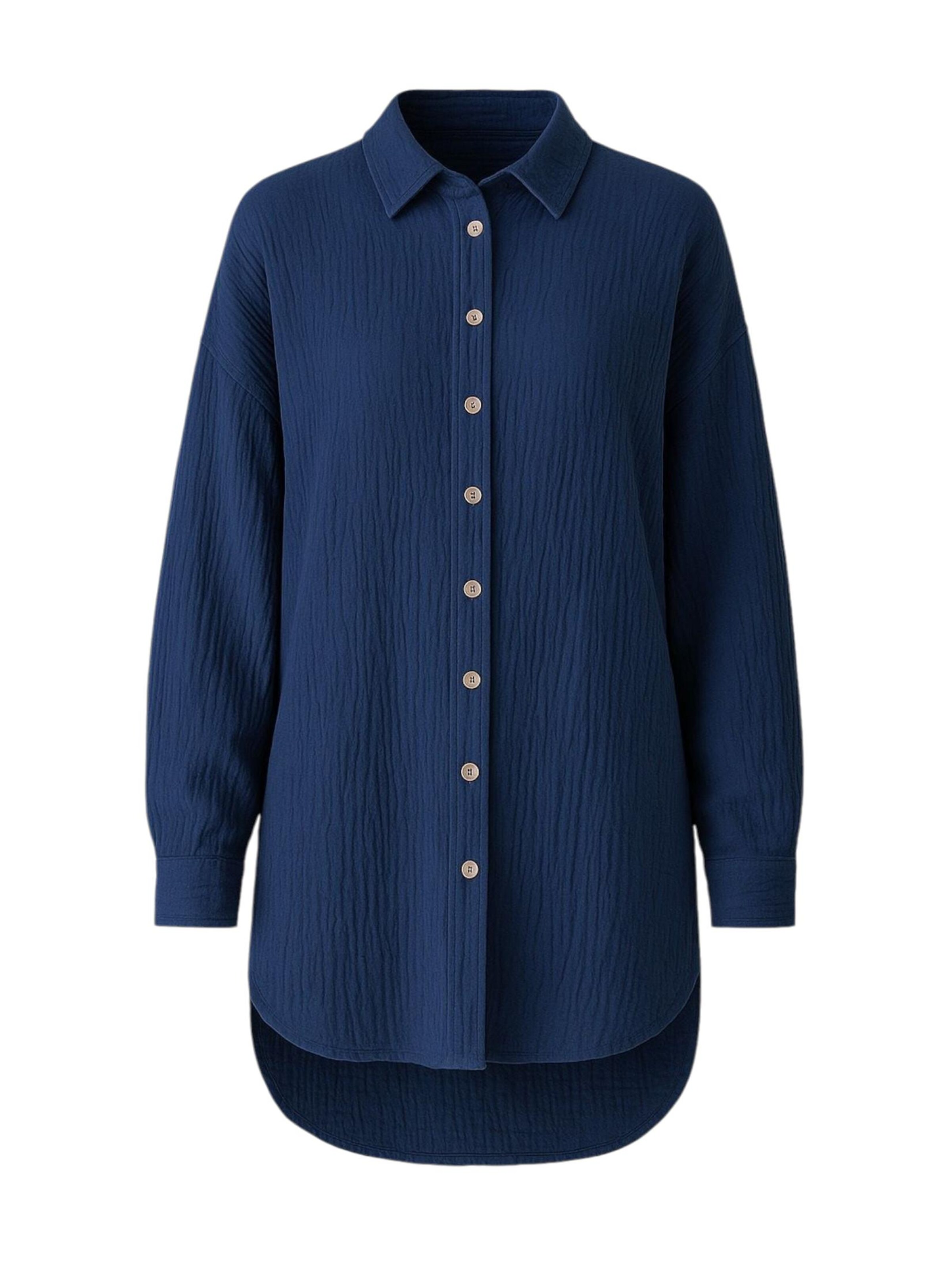 WENOR Oversizeshirt 'LAYNA'‌‌‌‌‌‌‌‌‌‌ in Blau: Vorderseite