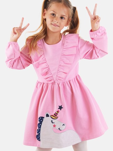 Denokids Dress 'Glitter Unicorn' in Pink: front