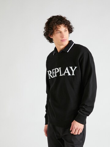 REPLAY Sweatshirt in Zwart: voorkant