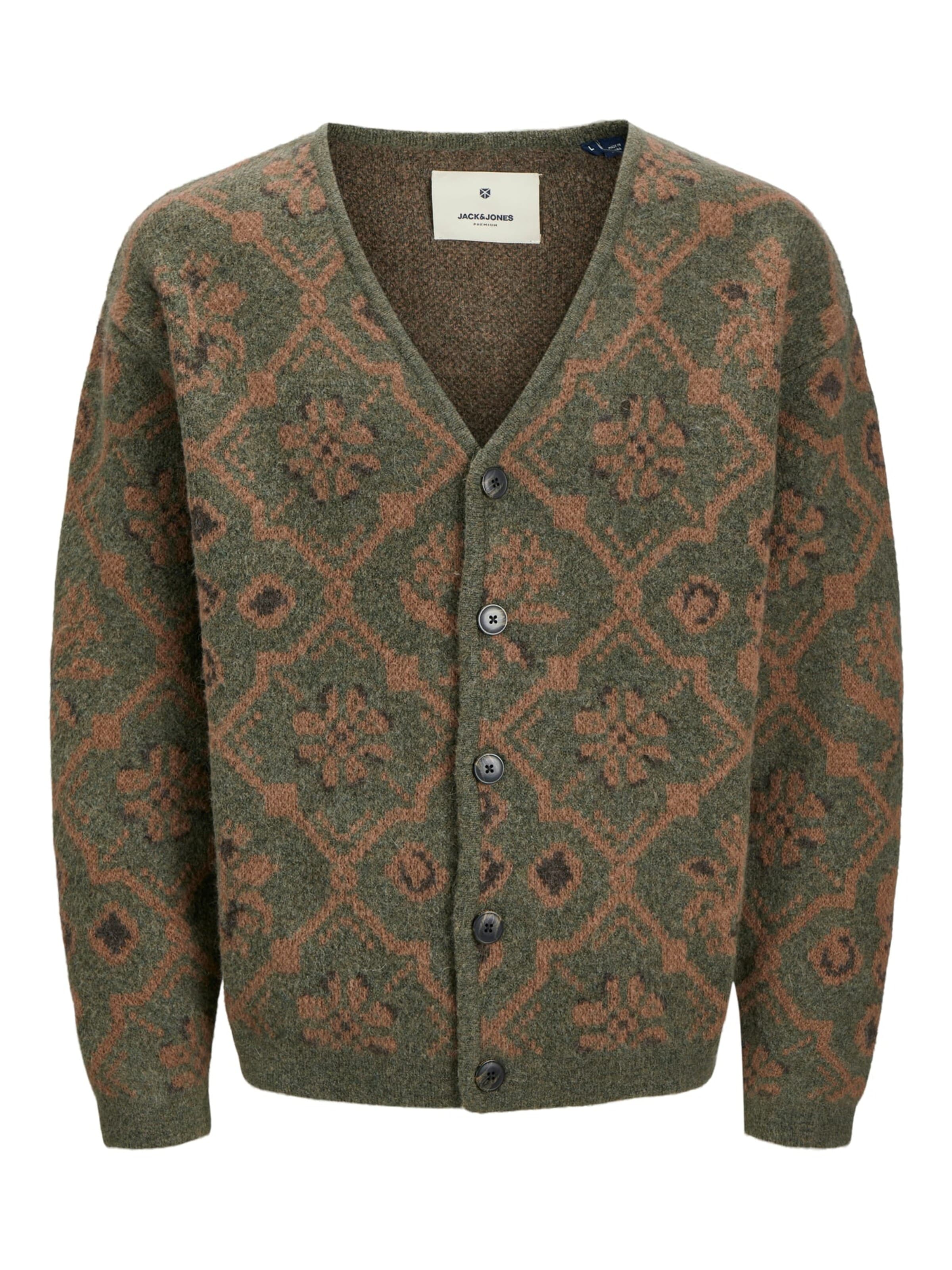 JACK & JONES Gebreid vest 'blumagne' in Groen: voorkant