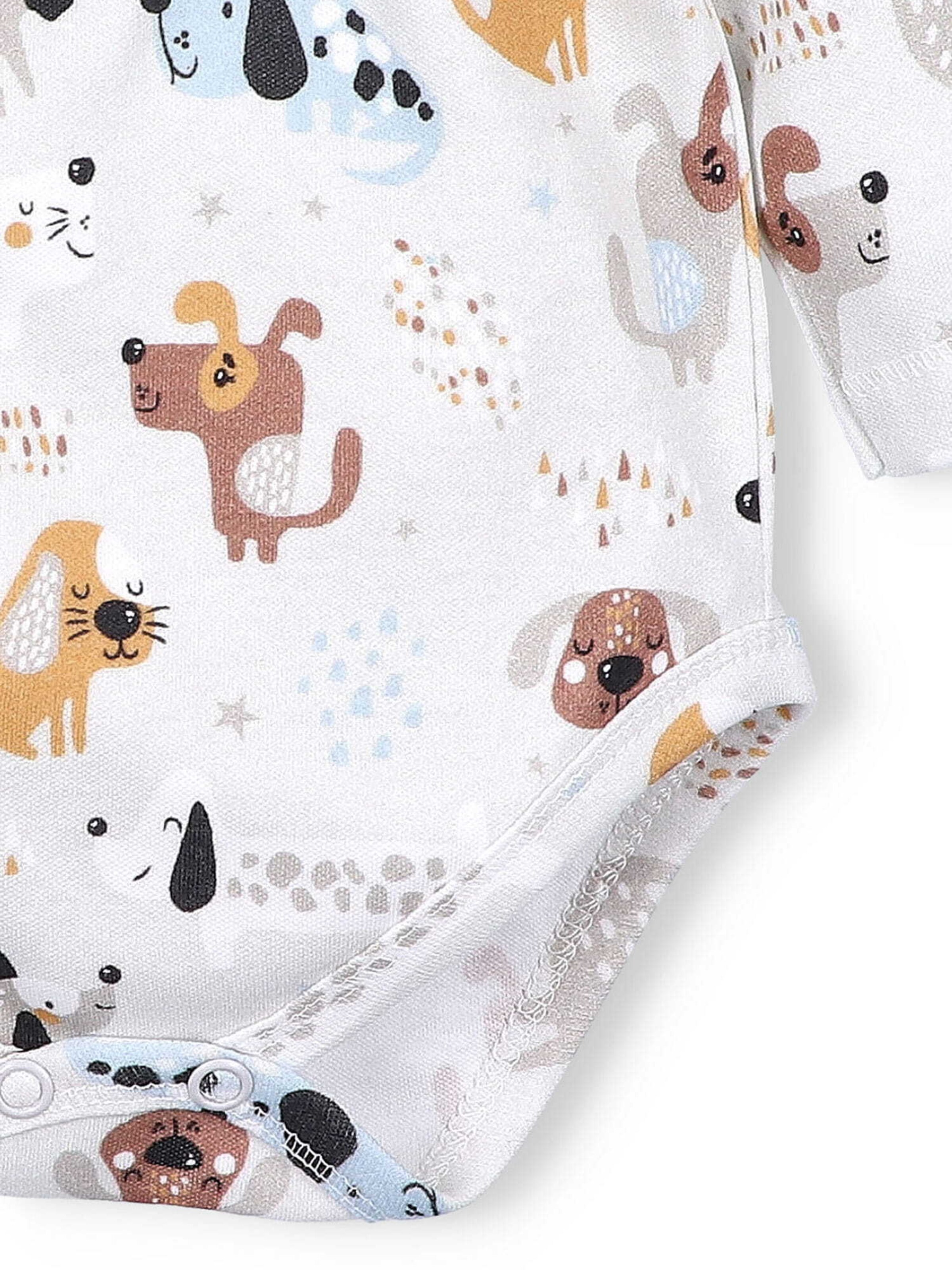 NINI Rompertje/body 'Floral' in Wit