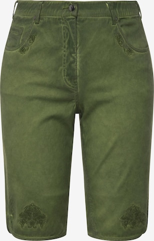 Ulla Popken Traditional Pants in Green: front
