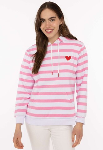 Sweat-shirt Zwillingsherz en rose : devant