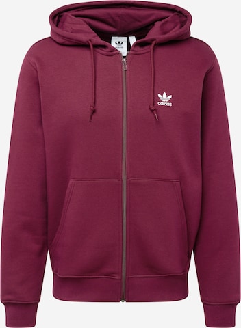 ADIDAS ORIGINALS Sweatjakke 'Trefoil Essentials' i rød: forside