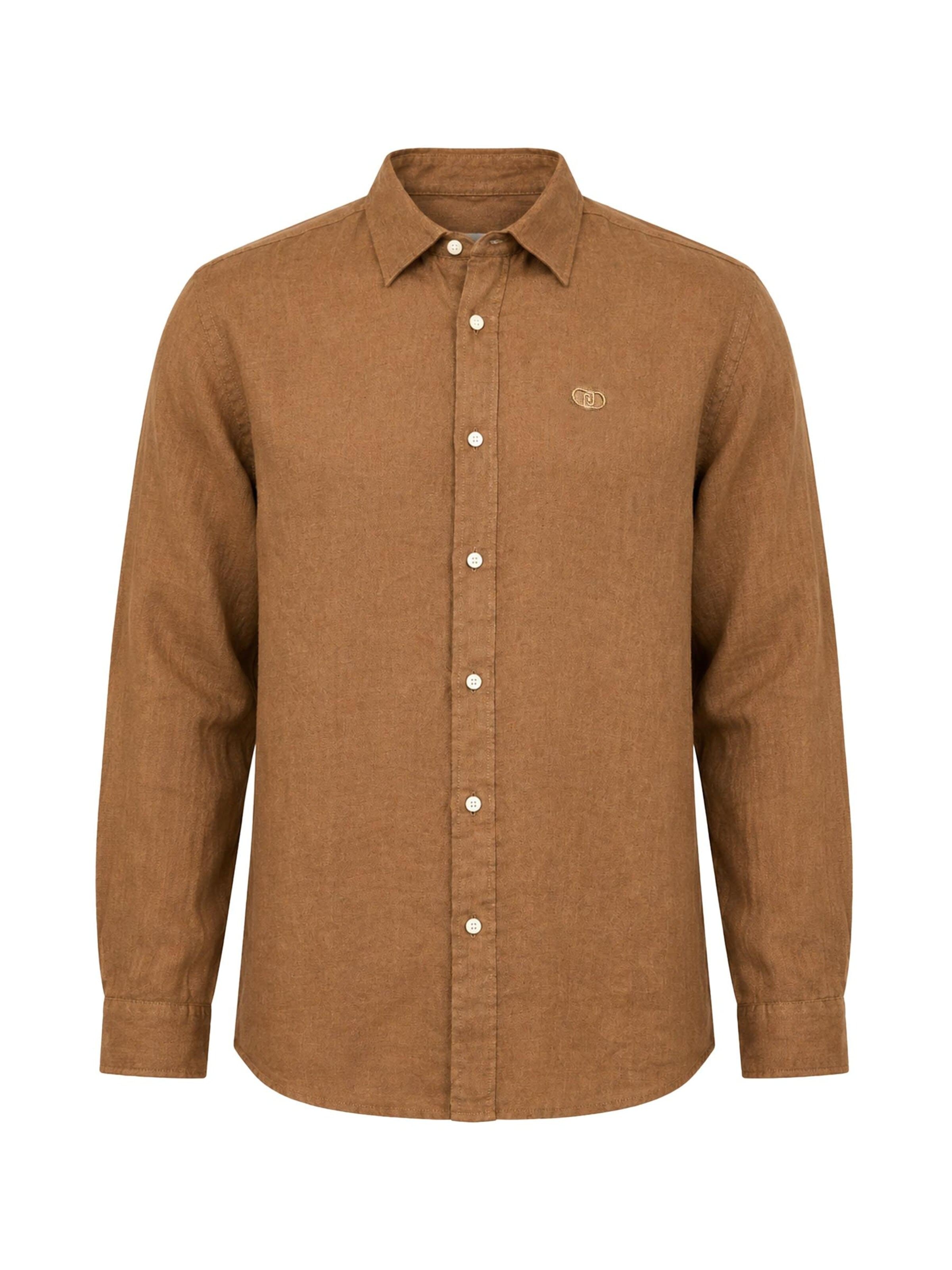 Liu Jo T-shirt 'LIU JO UOMO CAMICIA LONGLINO CAMICIA' i brun: framsida