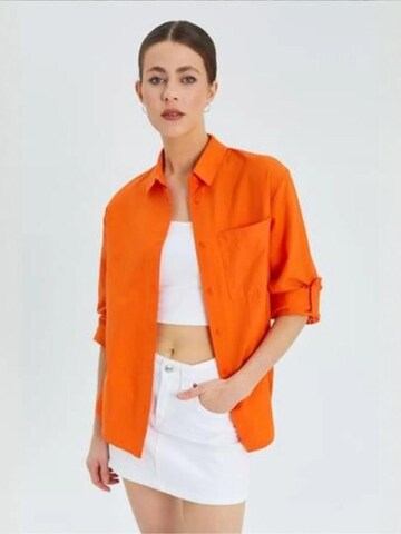 MixRay Blouse 'Hemden' in Orange: front