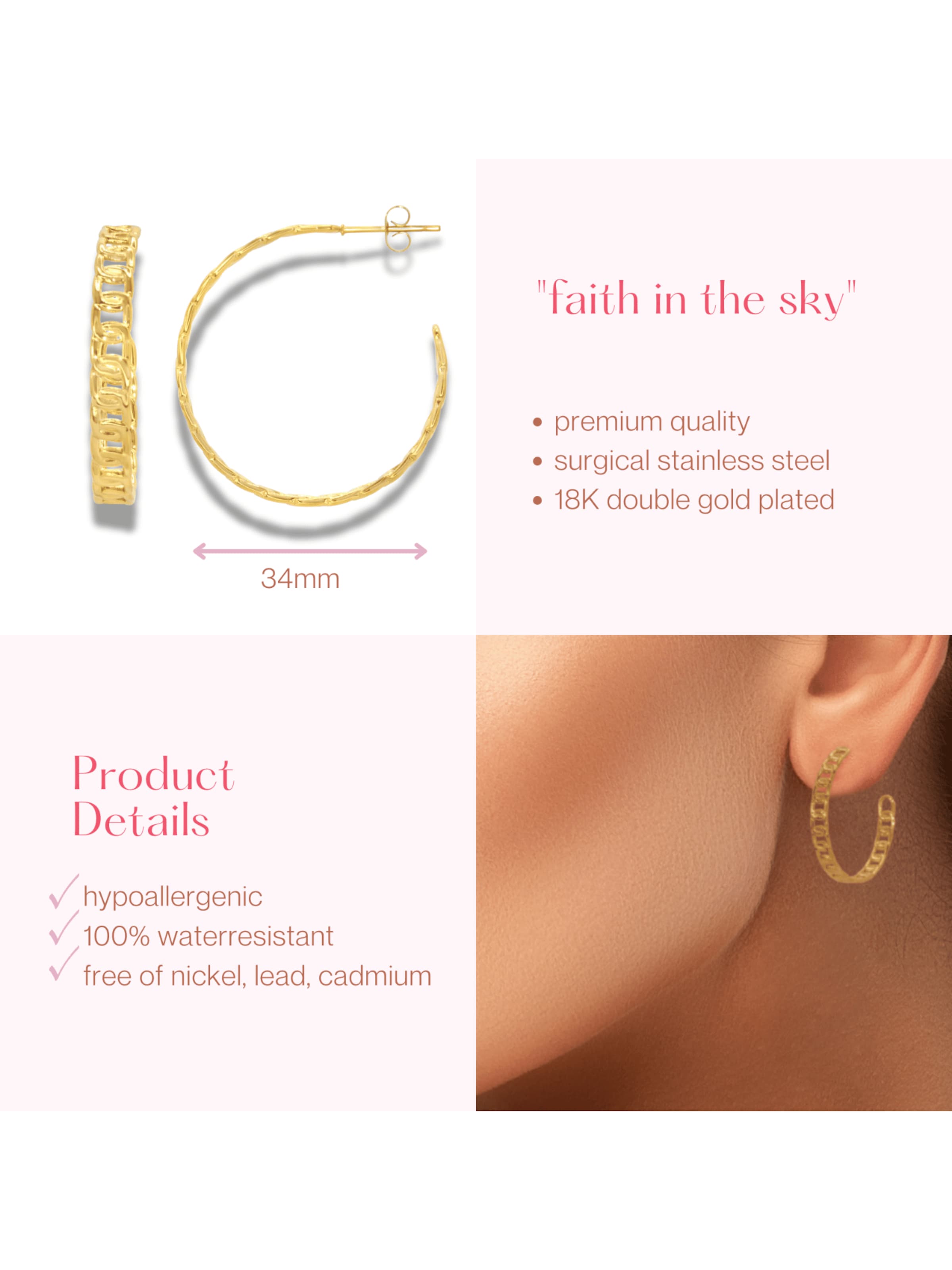 ARS-ARGENTI Earrings 'FAITH IN THE SKY' in Gold