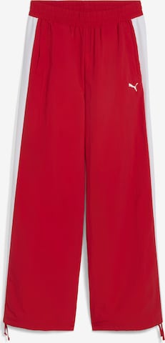 PUMA Wide leg Broek 'T7' in Rood: voorkant