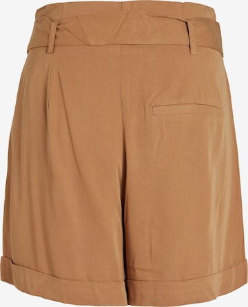 VILA Loose fit Pleat-Front Pants 'Vero' in Brown