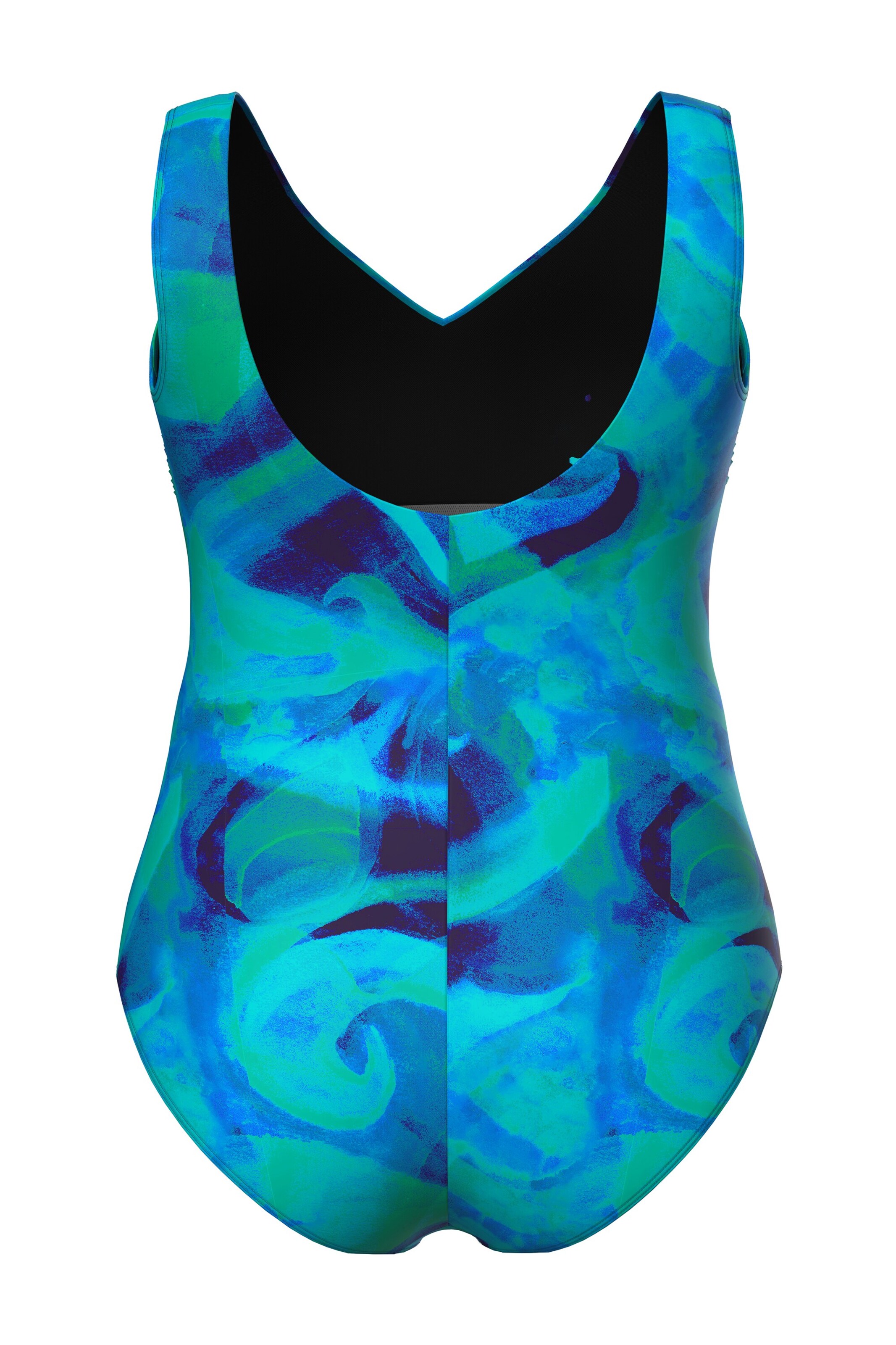 Ulla Popken Bralette Swimsuit 'Alice' in Blue