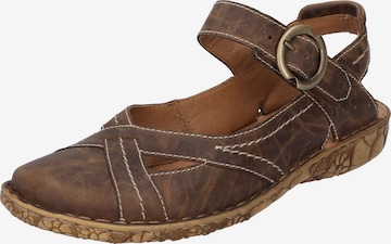 JOSEF SEIBEL Ballet Flats with Strap 'Rosalie' in Brown: front
