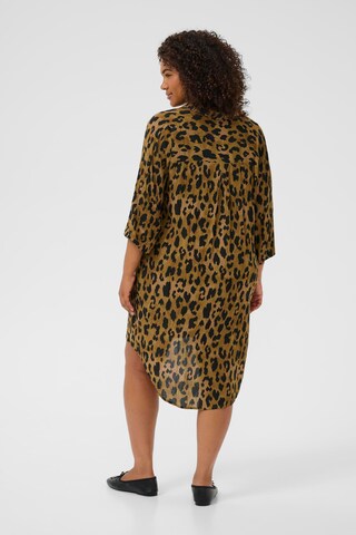 KAFFE CURVE Shirt dress 'Molly' in Brown