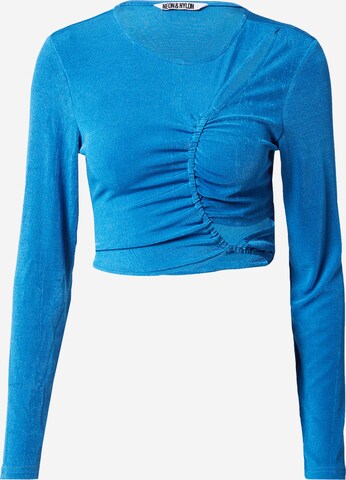 NEON & NYLON Shirt 'ASSY' in Blauw: voorkant