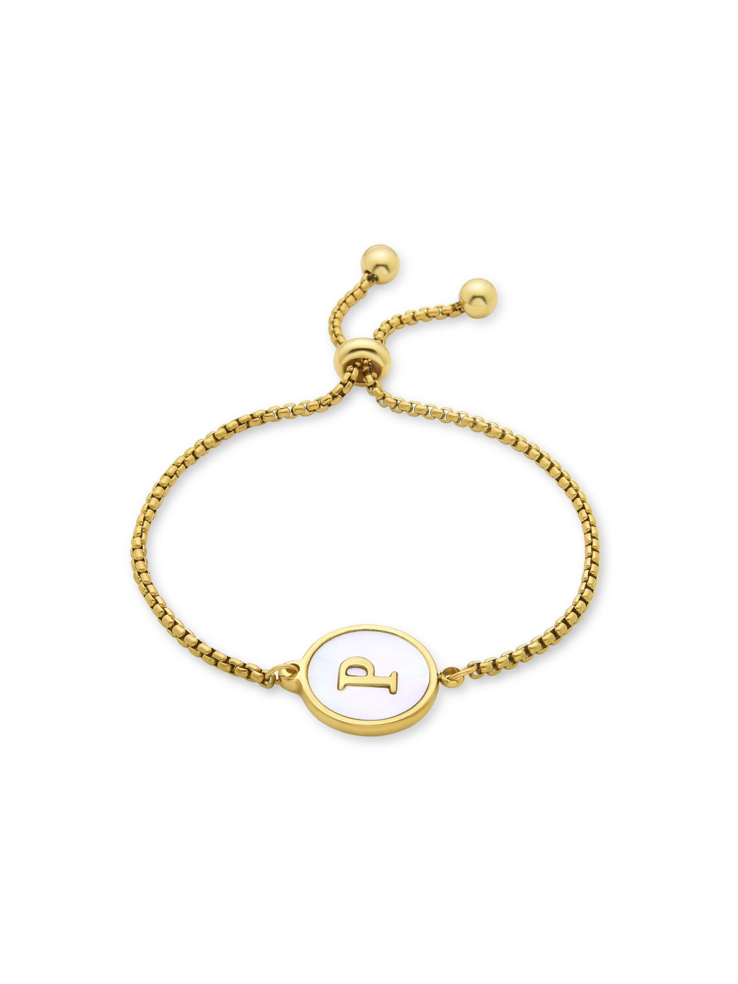 Luxenter Armband 'Alphabet'‌‌‌‌‌‌ in Gold: Vorderseite