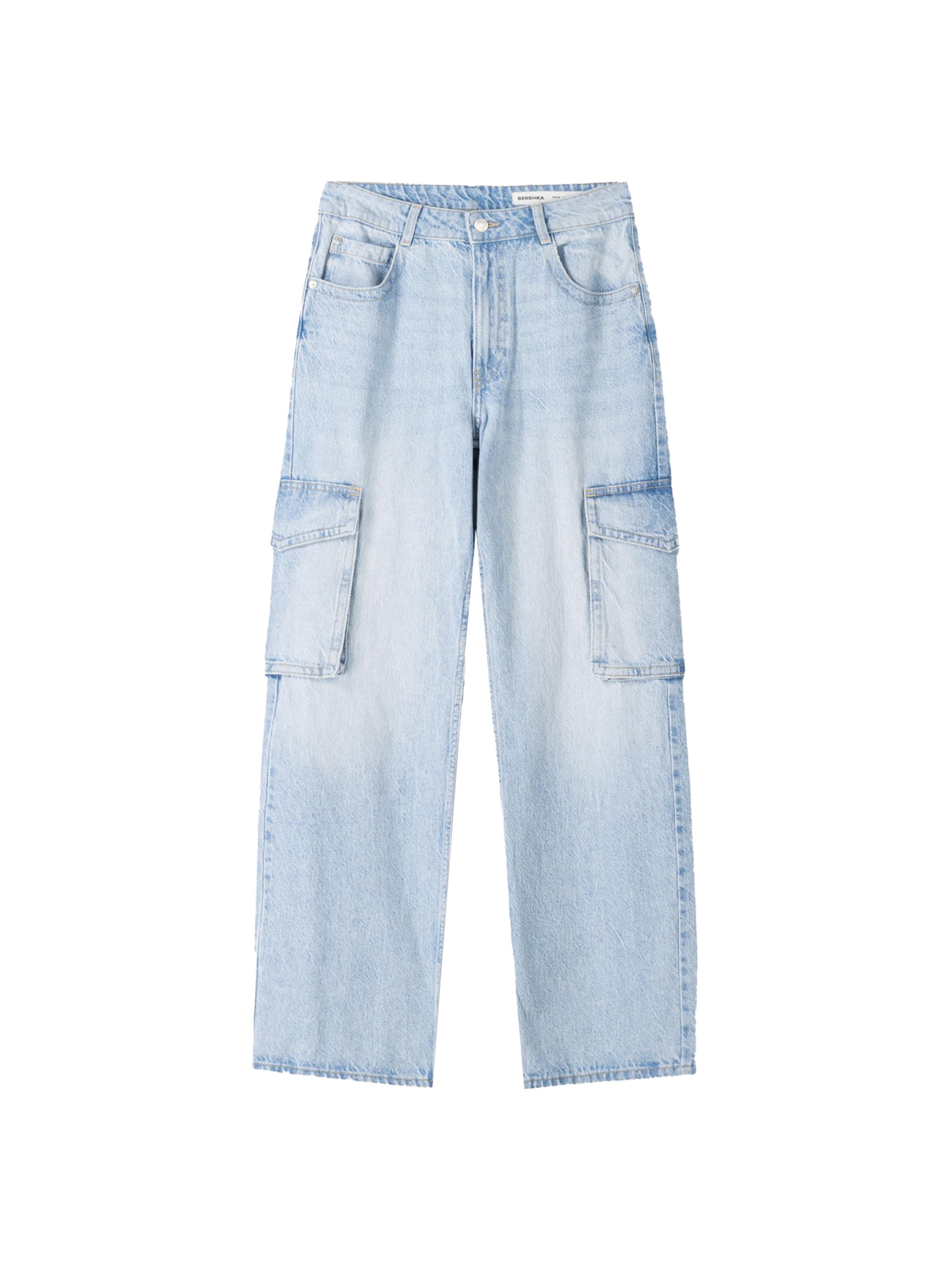 Bershka Džíny s kapsami – modrá: přední strana
