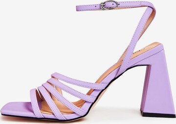 CESARE GASPARI Strap Sandals in Purple: front