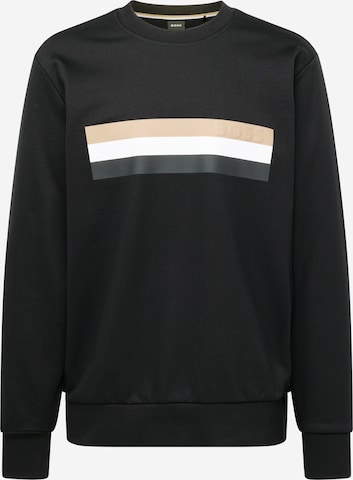 BOSS Sweatshirt 'Soleri 06' in Zwart: voorkant