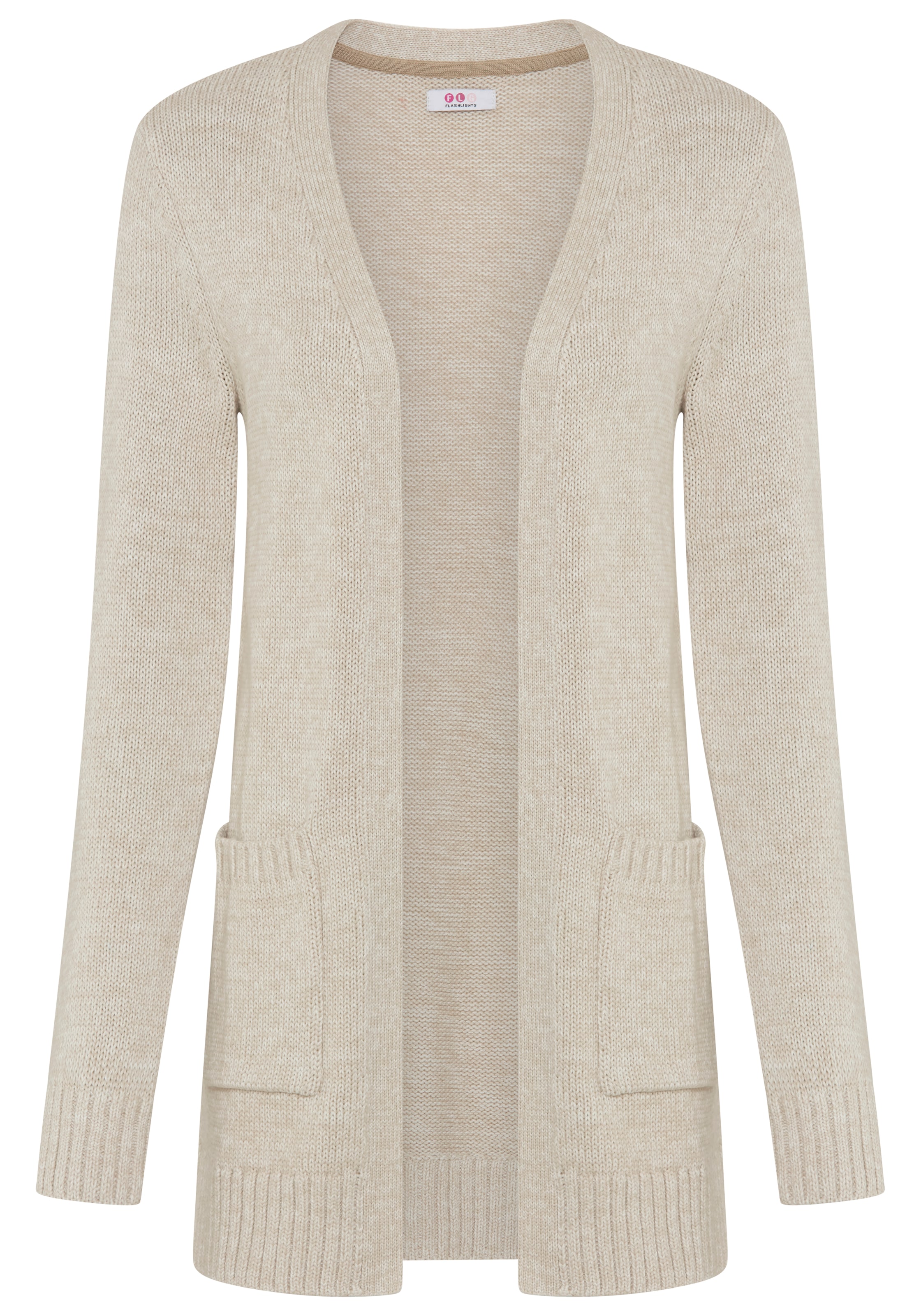 FLASHLIGHTS Knit Cardigan in Beige: front